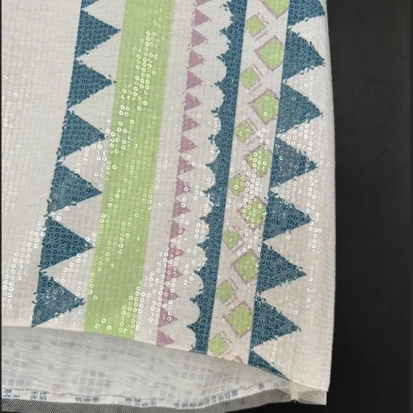 Shiny Sequin A-Line Desigual white mini dress - Picture 2 of 6